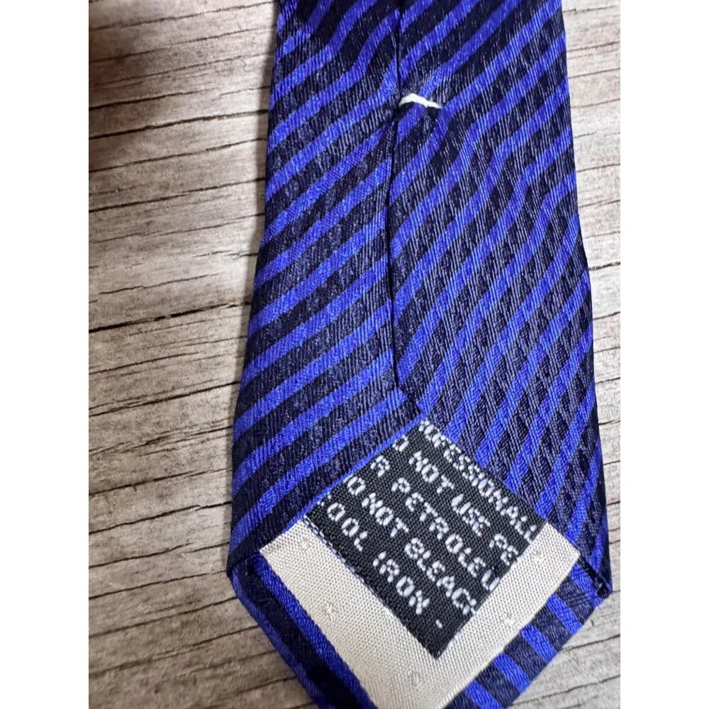 Gianni Versace Tie Silk Geometric Floral Gold Blue Made Italy Vintage Mens - Picture 4 of 10